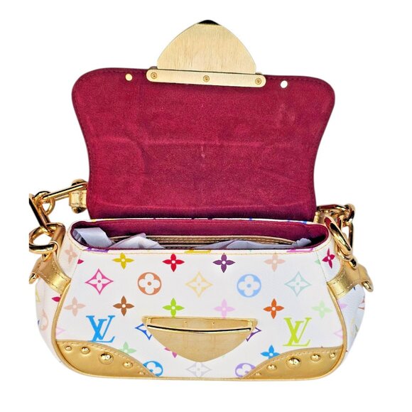 LOUIS VUITTON Monogram Multicolor Marilyn White Murakami Gold Chain Small Bag LV - Picture 7 of 16